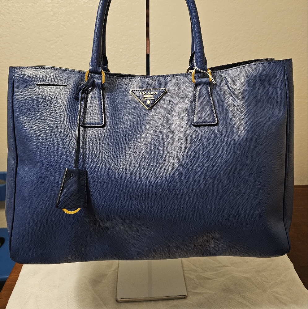 ****SOLD BUNDLE****Prada Blue Leather Structured Tote